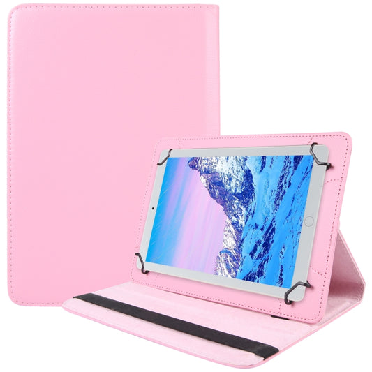 For 10 inch Tablet 360 Degree Rotation Litchi Texture Flip Leather Tablet Case(Pink) - 10 - 11 inch by buy2fix | Online Shopping UK | buy2fix