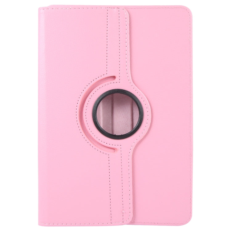 For 10 inch Tablet 360 Degree Rotation Litchi Texture Flip Leather Tablet Case(Pink) - 10 - 11 inch by buy2fix | Online Shopping UK | buy2fix