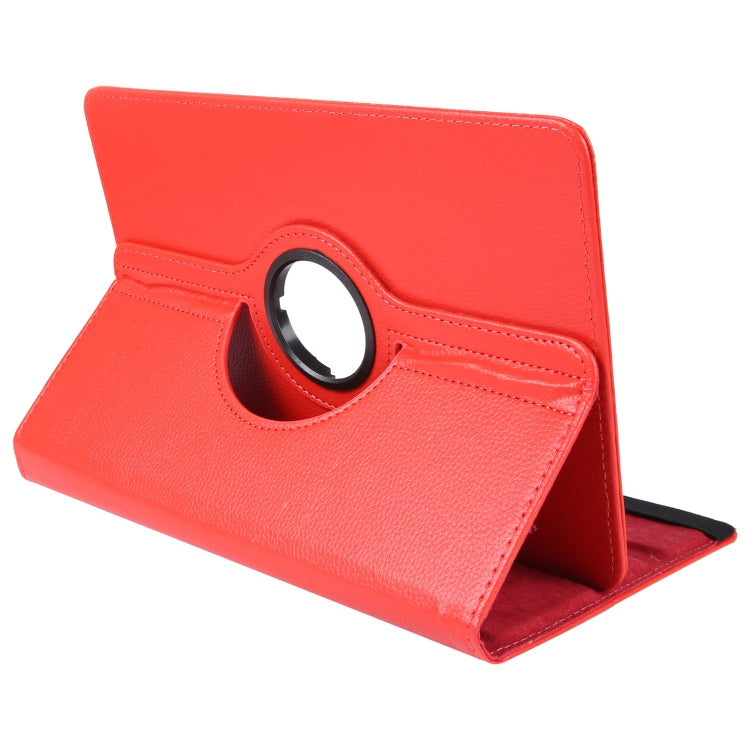 For 10 inch Tablet 360 Degree Rotation Litchi Texture Flip Leather Tablet Case(Red) - 10 - 11 inch by buy2fix | Online Shopping UK | buy2fix