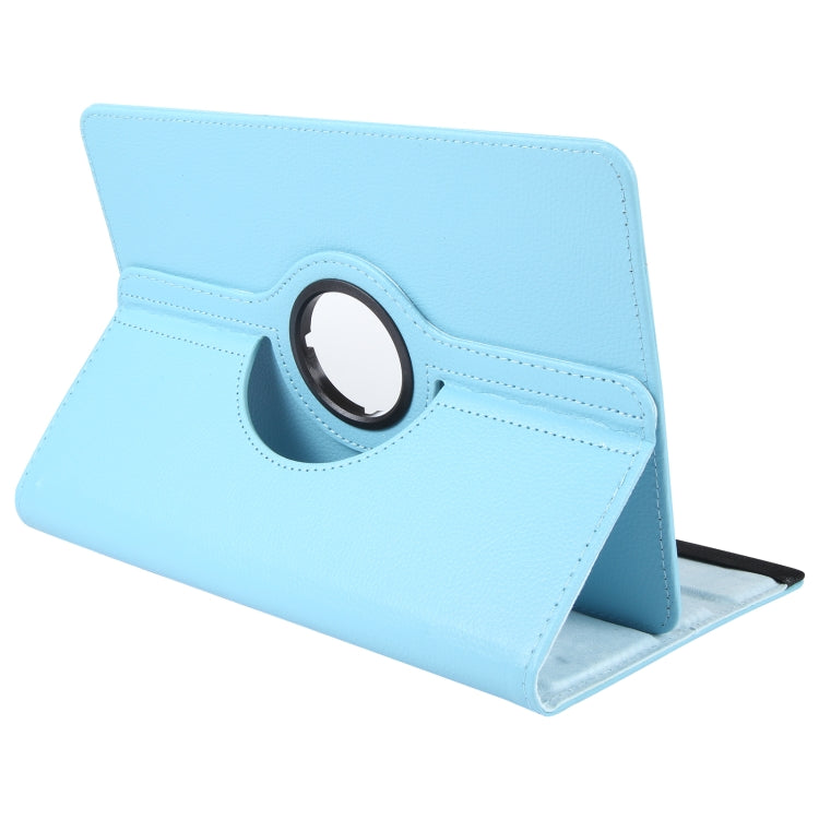 For 10 inch Tablet 360 Degree Rotation Litchi Texture Flip Leather Tablet Case(Sky Blue) - 10 - 11 inch by buy2fix | Online Shopping UK | buy2fix
