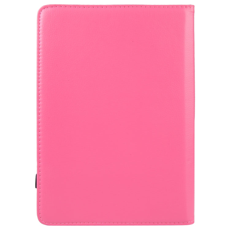 For 10 inch Tablet 360 Degree Rotation Litchi Texture Flip Leather Tablet Case(Rose Red) - 10 - 11 inch by buy2fix | Online Shopping UK | buy2fix