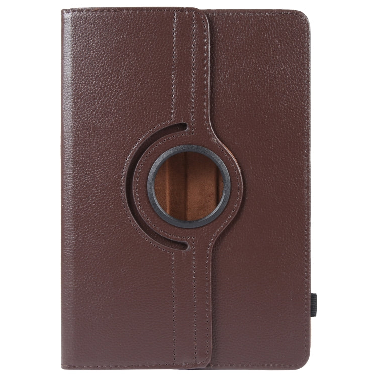 For 10 inch Tablet 360 Degree Rotation Litchi Texture Flip Leather Tablet Case(Brown) - 10 - 11 inch by buy2fix | Online Shopping UK | buy2fix