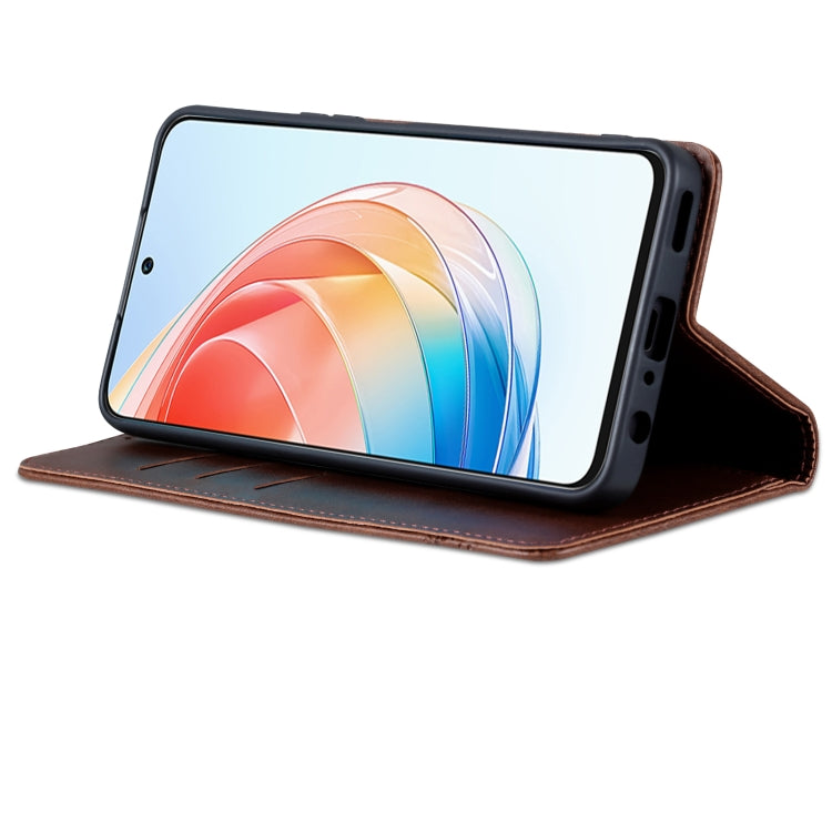 For Honor X40i AZNS Magnetic Calf Texture Flip Leather Phone Case(Dark Brown) - Honor Cases by AZNS | Online Shopping UK | buy2fix