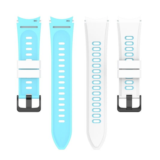 For Samsung Galaxy Watch5 Pro 45mm/5 44mm/5 40mm Two-color Silicone Strap Watch Band(White Sky Blue) by buy2fix