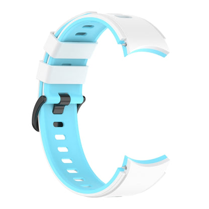 For Samsung Galaxy Watch5 Pro 45mm/5 44mm/5 40mm Two-color Silicone Strap Watch Band(White Sky Blue) - Watch Bands by buy2fix | Online Shopping UK | buy2fix