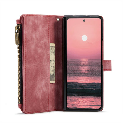 For Samsung Galaxy Z Fold6 5G CaseMe C30 Multifunctional Card Slots Zipper Phone Leather Phone Case(Red) - Galaxy Z Fold6 5G Cases by CaseMe | Online Shopping UK | buy2fix