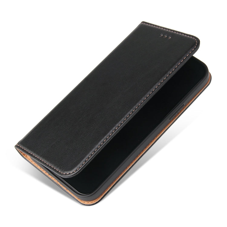 For iPhone 14 Fierre Shann PU Genuine Leather Texture Leather Phone Case (Black) - iPhone 14 Cases by FIERRE SHANN | Online Shopping UK | buy2fix