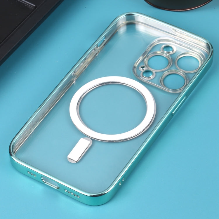 For iPhone 14 Pro MagSafe Electroplating Straight TPU Phone Case(Green) - iPhone 14 Pro Cases by buy2fix | Online Shopping UK | buy2fix