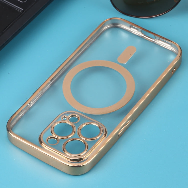 For iPhone 14 Pro Max MagSafe Electroplating Straight TPU Phone Case (Gold) - iPhone 14 Pro Max Cases by buy2fix | Online Shopping UK | buy2fix