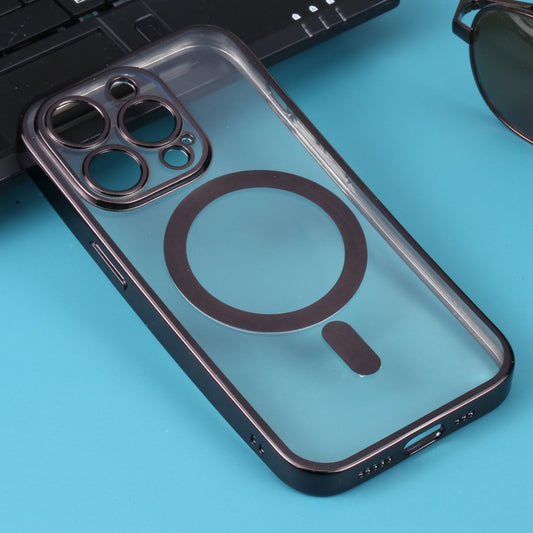 For iPhone 11 Pro Max MagSafe Electroplating Straight TPU Phone Case (Black) by buy2fix