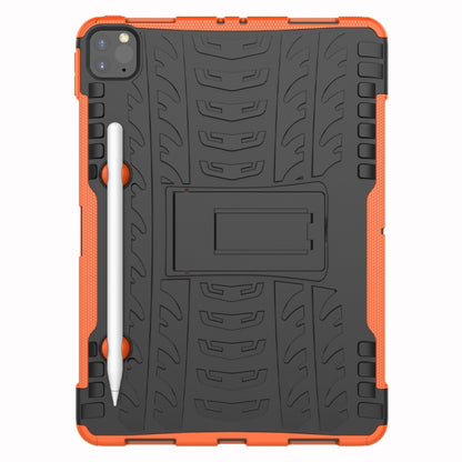 For iPad Pro 11 (2020) Tire Texture Shockproof TPU+PC Protective Tablet Case with Holder(Orange) - iPad Pro 11 (2020) Cases by buy2fix | Online Shopping UK | buy2fix