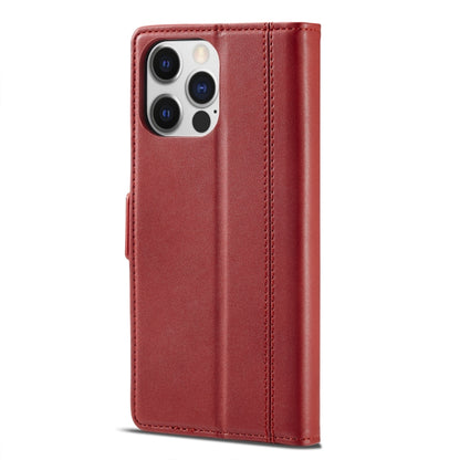 For iPhone 14 Pro LC.IMEEKE Magnetic Buckle Leather Phone Case(Red) - iPhone 14 Pro Cases by LC.IMEEKE | Online Shopping UK | buy2fix