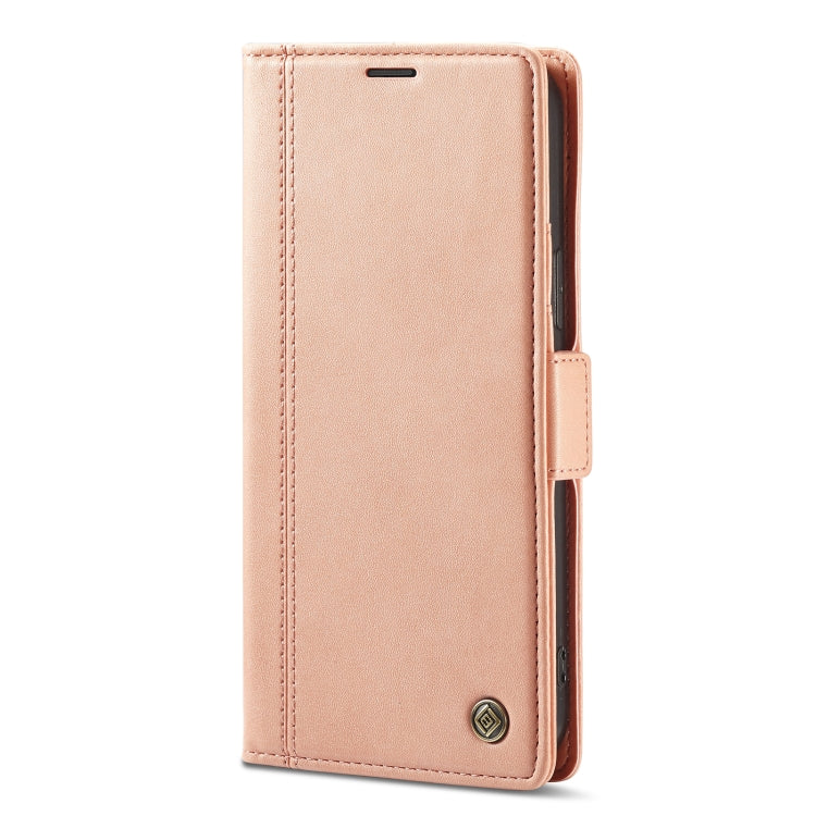 For iPhone 14 Pro LC.IMEEKE Magnetic Buckle Leather Phone Case(Rose Gold) - iPhone 14 Pro Cases by LC.IMEEKE | Online Shopping UK | buy2fix