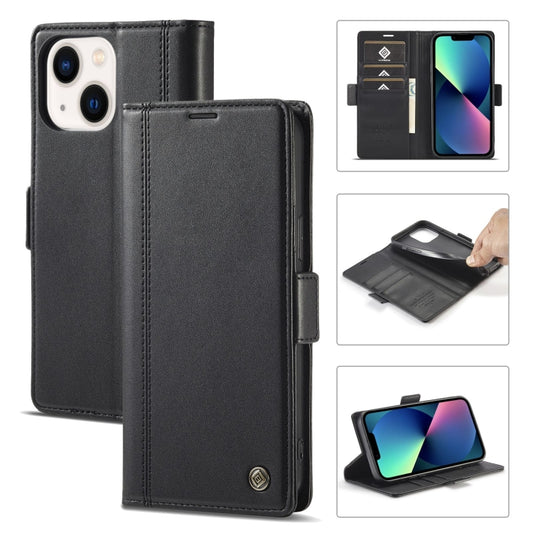For iPhone 14 Plus LC.IMEEKE Magnetic Buckle Leather Phone Case (Black) - iPhone 14 Plus Cases by LC.IMEEKE | Online Shopping UK | buy2fix