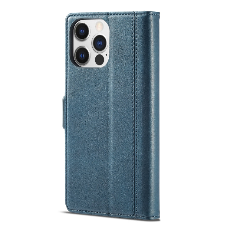 For iPhone 14 Plus LC.IMEEKE Magnetic Buckle Leather Phone Case (Blue) - iPhone 14 Plus Cases by LC.IMEEKE | Online Shopping UK | buy2fix
