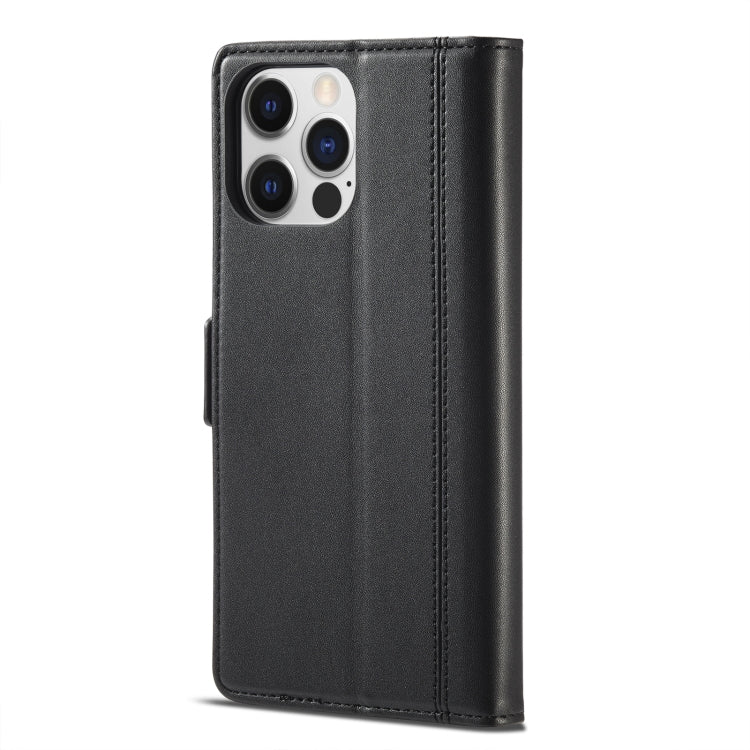 For iPhone 14 LC.IMEEKE Magnetic Buckle Leather Phone Case (Black) - iPhone 14 Cases by LC.IMEEKE | Online Shopping UK | buy2fix