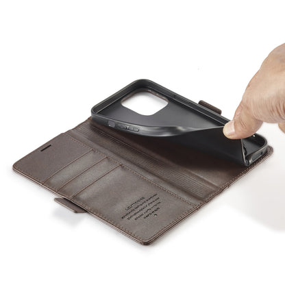 For iPhone 14 LC.IMEEKE Magnetic Buckle Leather Phone Case (Coffee) - iPhone 14 Cases by LC.IMEEKE | Online Shopping UK | buy2fix