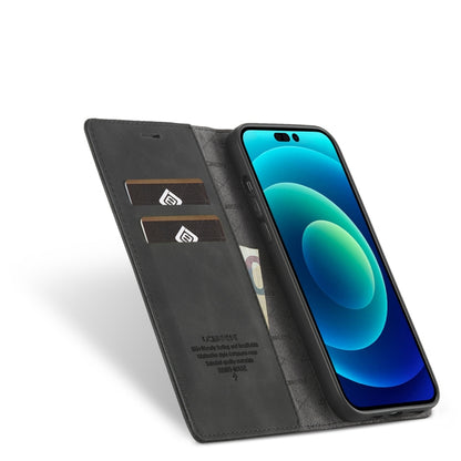 For iPhone 14 Pro Max LC.IMEEKE Strong Magnetic Leather Phone Case with Holder & Card Slots & Wallet (Black) - iPhone 14 Pro Max Cases by LC.IMEEKE | Online Shopping UK | buy2fix