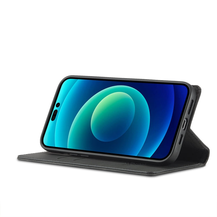 For iPhone 14 Pro Max LC.IMEEKE Strong Magnetic Leather Phone Case with Holder & Card Slots & Wallet (Black) - iPhone 14 Pro Max Cases by LC.IMEEKE | Online Shopping UK | buy2fix