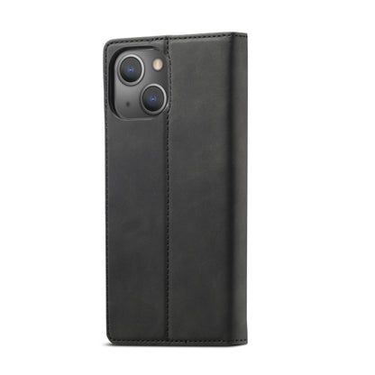 For iPhone 14 LC.IMEEKE Strong Magnetic Leather Phone Case with Holder & Card Slots & Wallet (Black) - iPhone 14 Cases by LC.IMEEKE | Online Shopping UK | buy2fix