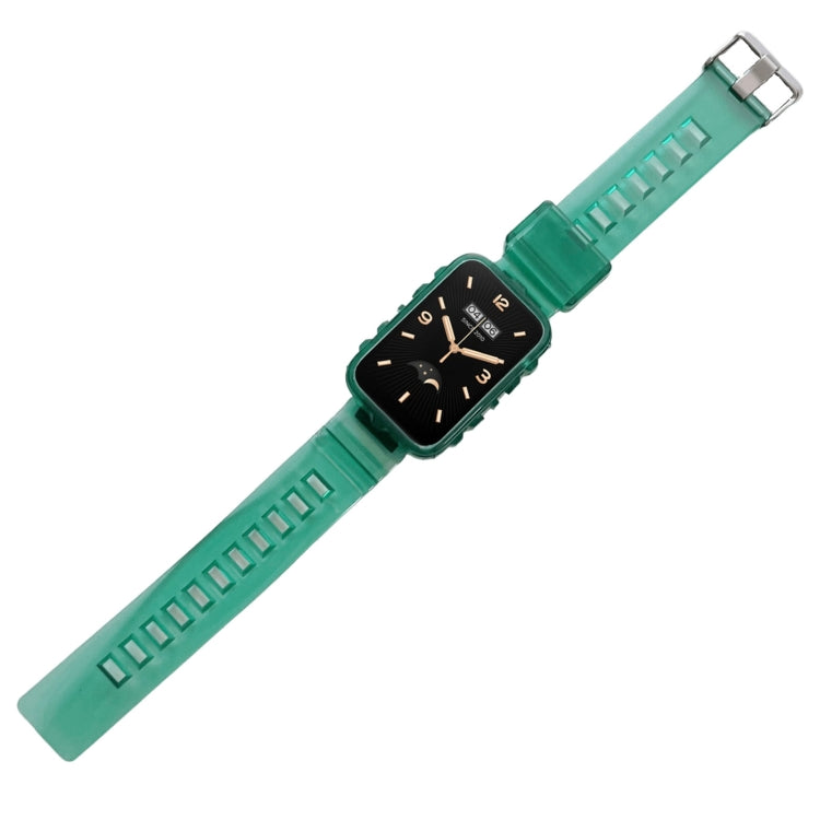For Xiaomi Mi Band 7 Pro Integrated Transparent Silicone Watch Band(Green) - Watch Bands by buy2fix | Online Shopping UK | buy2fix