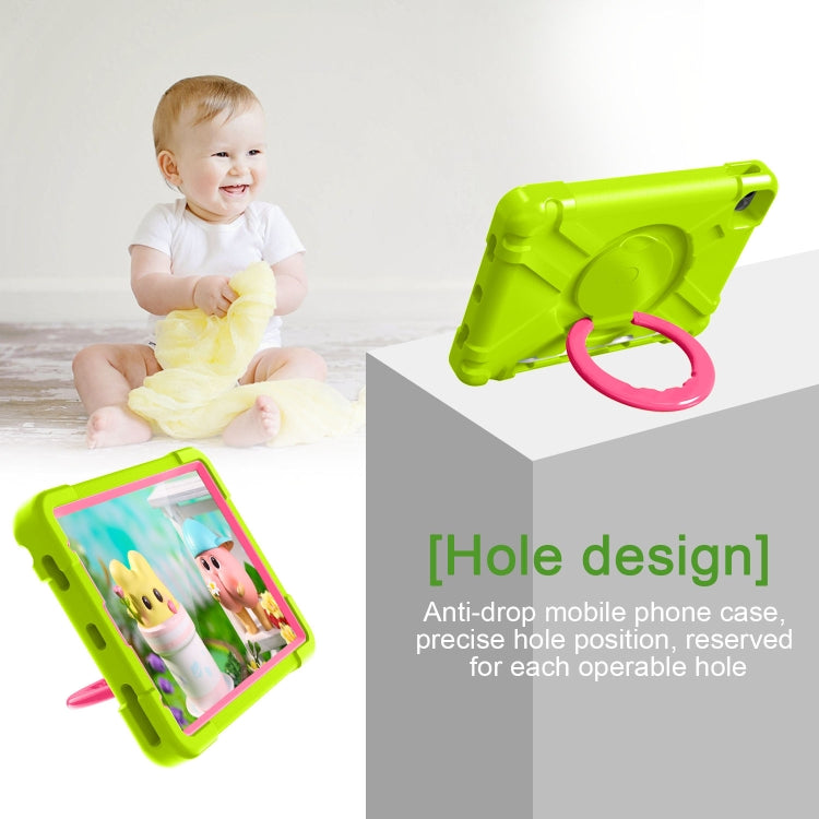 For iPad Pro 11 (2020) PC + Silicone Shockproof Combination Tablet Case with 360 Degree Rotating Holder & Handle(Grass Green+Rose Red) - iPad Pro 11 (2020) Cases by buy2fix | Online Shopping UK | buy2fix