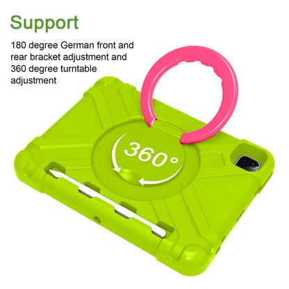 For iPad Pro 11 (2020) PC + Silicone Shockproof Combination Tablet Case with 360 Degree Rotating Holder & Handle(Grass Green+Rose Red) - iPad Pro 11 (2020) Cases by buy2fix | Online Shopping UK | buy2fix