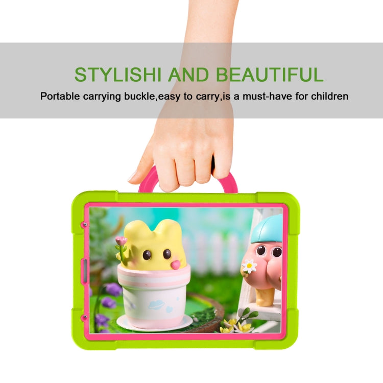 For iPad Pro 11 (2020) PC + Silicone Shockproof Combination Tablet Case with 360 Degree Rotating Holder & Handle(Grass Green+Rose Red) - iPad Pro 11 (2020) Cases by buy2fix | Online Shopping UK | buy2fix