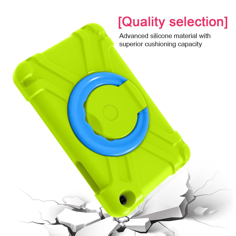 For Galaxy Tab A 8.0 (2019) T290 / T295 PC + Silicone Shockproof Combination Case with 360 Degree Rotating Holder & Handle(Grass Green+Blue) - Other Galaxy Tab PC by buy2fix | Online Shopping UK | buy2fix