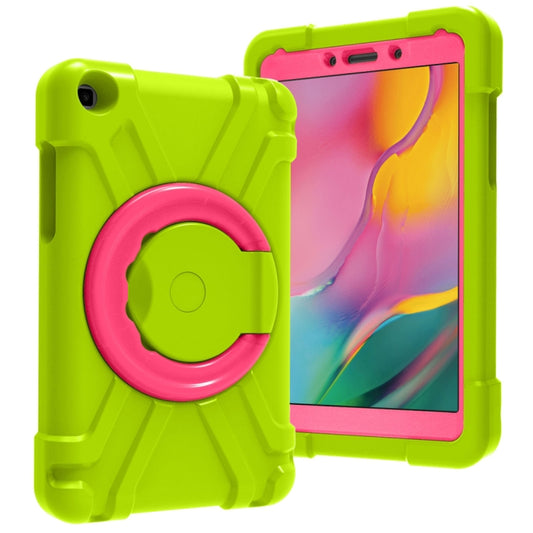 For Galaxy Tab A 8.0 (2019) T290 / T295 PC + Silicone Shockproof Combination Case with 360 Degree Rotating Holder & Handle(Grass Green+Rose Red) - Other Galaxy Tab PC by buy2fix | Online Shopping UK | buy2fix