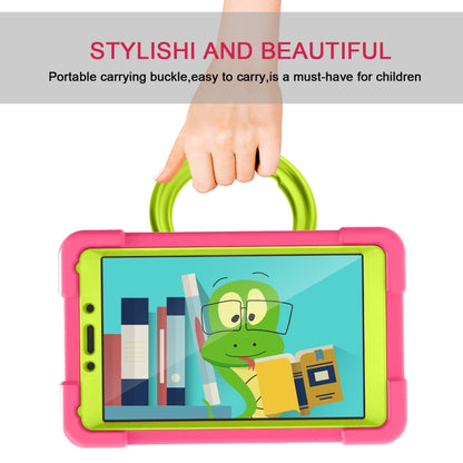 For Galaxy Tab A 8.0 (2019) T290 / T295 PC + Silicone Shockproof Combination Case with 360 Degree Rotating Holder & Handle(Grass Green+Rose Red) - Other Galaxy Tab PC by buy2fix | Online Shopping UK | buy2fix