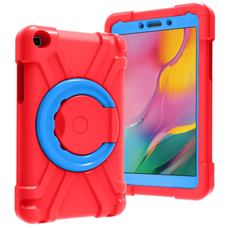 For Galaxy Tab A 8.0 (2019) T290 / T295 PC + Silicone Shockproof Combination Case with 360 Degree Rotating Holder & Handle(Red+Blue) - Other Galaxy Tab PC by buy2fix | Online Shopping UK | buy2fix