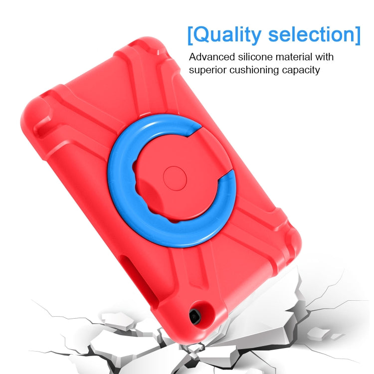 For Galaxy Tab A 8.0 (2019) T290 / T295 PC + Silicone Shockproof Combination Case with 360 Degree Rotating Holder & Handle(Red+Blue) - Other Galaxy Tab PC by buy2fix | Online Shopping UK | buy2fix