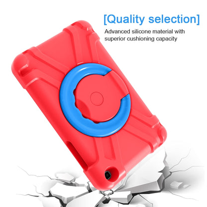 For Galaxy Tab A 8.0 (2019) T290 / T295 PC + Silicone Shockproof Combination Case with 360 Degree Rotating Holder & Handle(Red+Blue) - Other Galaxy Tab PC by buy2fix | Online Shopping UK | buy2fix