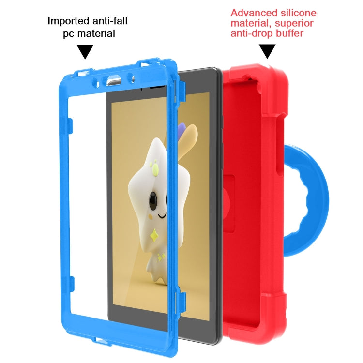 For Galaxy Tab A 8.0 (2019) T290 / T295 PC + Silicone Shockproof Combination Case with 360 Degree Rotating Holder & Handle(Red+Blue) - Other Galaxy Tab PC by buy2fix | Online Shopping UK | buy2fix
