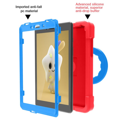 For Galaxy Tab A 8.0 (2019) T290 / T295 PC + Silicone Shockproof Combination Case with 360 Degree Rotating Holder & Handle(Red+Blue) - Other Galaxy Tab PC by buy2fix | Online Shopping UK | buy2fix