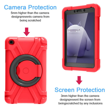 For Galaxy Tab A 8.0 (2019) T290 / T295 PC + Silicone Shockproof Combination Case with 360 Degree Rotating Holder & Handle(Red+Black) - Other Galaxy Tab PC by buy2fix | Online Shopping UK | buy2fix