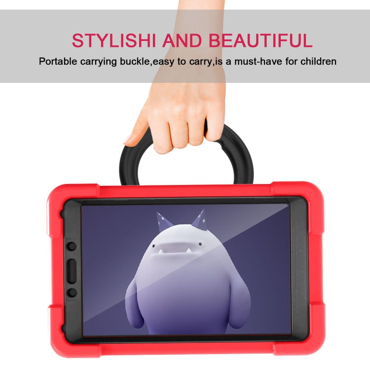 For Galaxy Tab A 8.0 (2019) T290 / T295 PC + Silicone Shockproof Combination Case with 360 Degree Rotating Holder & Handle(Red+Black) - Other Galaxy Tab PC by buy2fix | Online Shopping UK | buy2fix