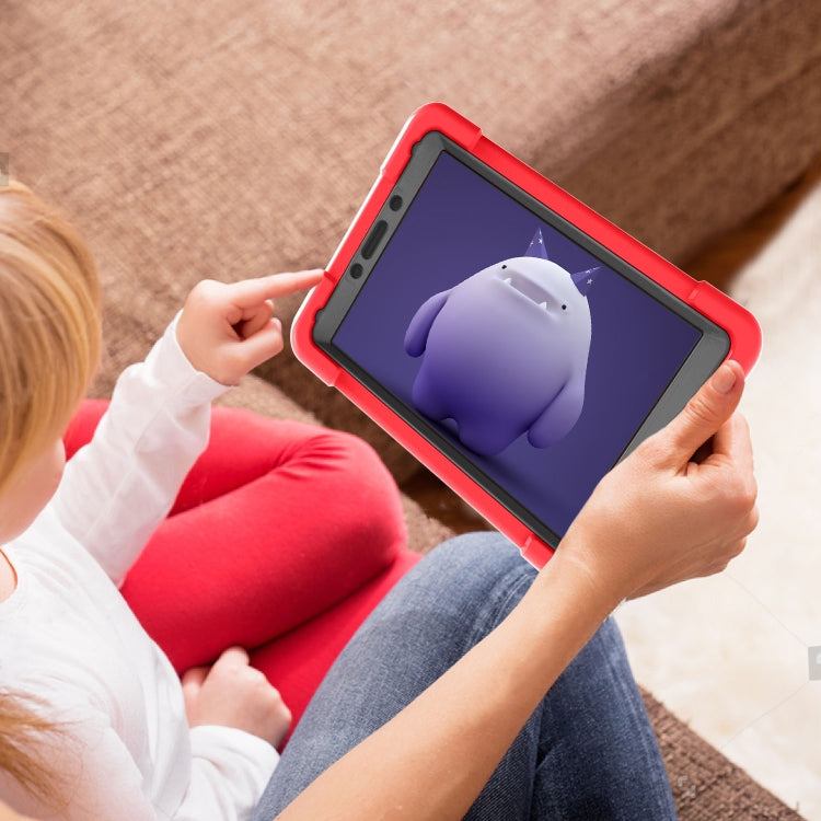 For Galaxy Tab A 8.0 (2019) T290 / T295 PC + Silicone Shockproof Combination Case with 360 Degree Rotating Holder & Handle(Red+Black) - Other Galaxy Tab PC by buy2fix | Online Shopping UK | buy2fix