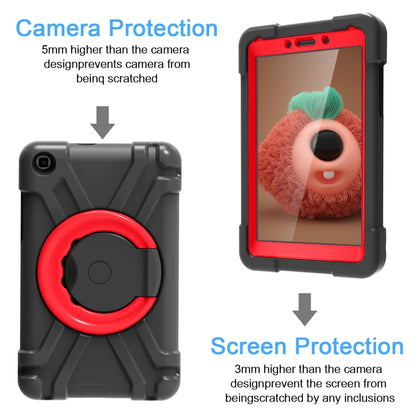 For Galaxy Tab A 8.0 (2019) T290 / T295 PC + Silicone Shockproof Combination Case with 360 Degree Rotating Holder & Handle(Black+Red) - Other Galaxy Tab PC by buy2fix | Online Shopping UK | buy2fix