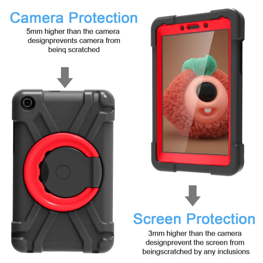 For Galaxy Tab A 8.0 (2019) T290 / T295 PC + Silicone Shockproof Combination Case with 360 Degree Rotating Holder & Handle(Black+Red) - Other Galaxy Tab PC by buy2fix | Online Shopping UK | buy2fix