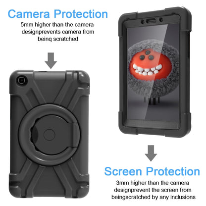 For Galaxy Tab A 8.0 (2019) T290 / T295 PC + Silicone Shockproof Combination Case with 360 Degree Rotating Holder & Handle(Black) - Other Galaxy Tab PC by buy2fix | Online Shopping UK | buy2fix