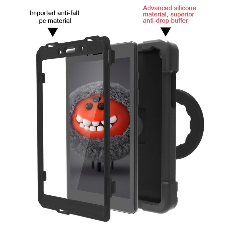 For Galaxy Tab A 8.0 (2019) T290 / T295 PC + Silicone Shockproof Combination Case with 360 Degree Rotating Holder & Handle(Black) - Other Galaxy Tab PC by buy2fix | Online Shopping UK | buy2fix