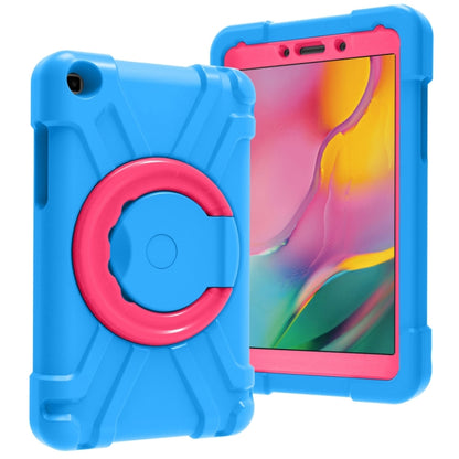 For Galaxy Tab A 8.0 (2019) T290 / T295 PC + Silicone Shockproof Combination Case with 360 Degree Rotating Holder & Handle(Blue+Rose Red) - Other Galaxy Tab PC by buy2fix | Online Shopping UK | buy2fix