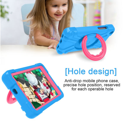 For Galaxy Tab A 8.0 (2019) T290 / T295 PC + Silicone Shockproof Combination Case with 360 Degree Rotating Holder & Handle(Blue+Rose Red) - Other Galaxy Tab PC by buy2fix | Online Shopping UK | buy2fix