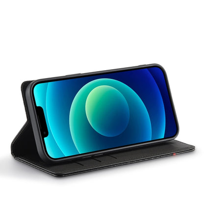 For iPhone 14 LC.IMEEKE Carbon Fiber PU + TPU Leather Case (Vertical Black) - iPhone 14 Cases by LC.IMEEKE | Online Shopping UK | buy2fix