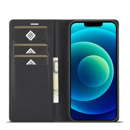 For iPhone 14 Plus LC.IMEEKE Carbon Fiber PU + TPU Leather Case (Vertical Black) - iPhone 14 Plus Cases by LC.IMEEKE | Online Shopping UK | buy2fix