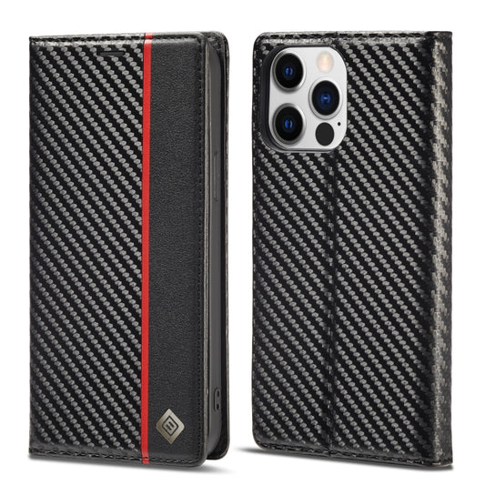 For iPhone 14 Pro Max LC.IMEEKE Carbon Fiber PU + TPU Leather Case (Vertical Black) - iPhone 14 Pro Max Cases by LC.IMEEKE | Online Shopping UK | buy2fix