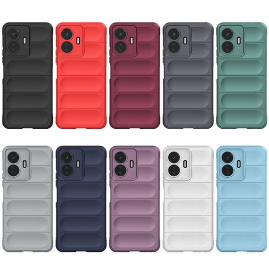 For vivo Y77 5G Global Magic Shield TPU + Flannel Phone Case(Light Blue) by buy2fix