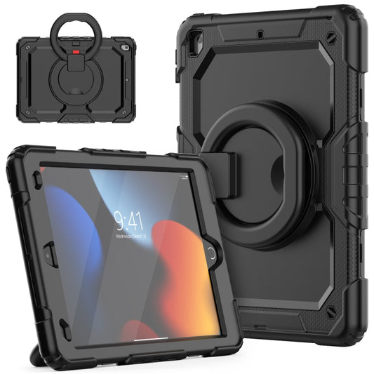 For iPad 10.2 2021 / 2020 / 2019 Bracelet Holder Silicone + PC Tablet Case(Black) - iPad 10.2 Cases by buy2fix | Online Shopping UK | buy2fix